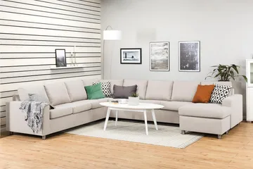 Crazy 7-istuttava oikeakätinen U-muotoinen XX-Large-kulmasohva divaanilla, kangasta - Beige - Huonekalut - Sohva - Kulmasohva - Kulmadivaanisohva