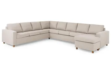 Crazy 7-istuttava oikeakätinen U-muotoinen XX-Large-kulmasohva divaanilla, kangasta - Beige - Huonekalut - Sohva - Kulmasohva - Kulmadivaanisohva