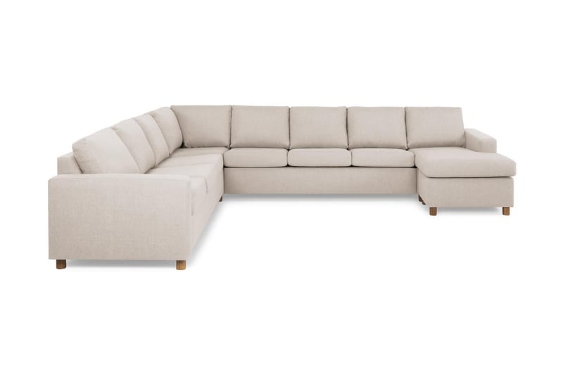 Crazy 7-istuttava Oikeakätinen U-muotoinen XX-Large Kulmasohva Divaanilla Kankaalla - Beige - Huonekalut - Sohva - Kulmasohva - Kulmadivaanisohva