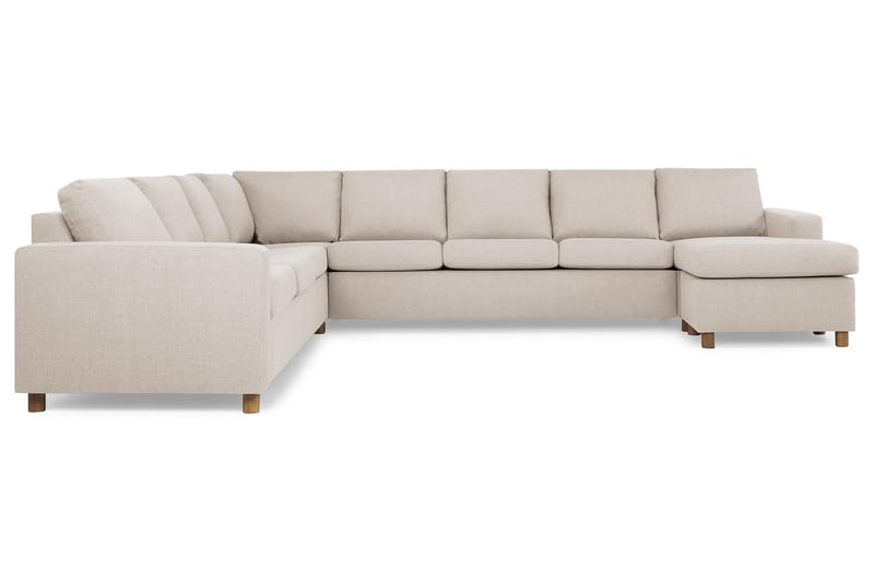Crazy 7-istuttava Oikeakätinen U-muotoinen XX-Large Kulmasohva Divaanilla Kankaalla - Beige - Huonekalut - Sohva - Kulmasohva - Kulmadivaanisohva