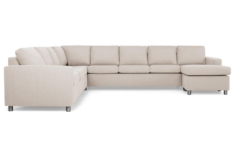 Crazy 7-istuttava Oikeakätinen U-muotoinen XX-Large Kulmasohva Divaanilla Kankaalla - Beige - Huonekalut - Sohva - Kulmasohva - Kulmadivaanisohva