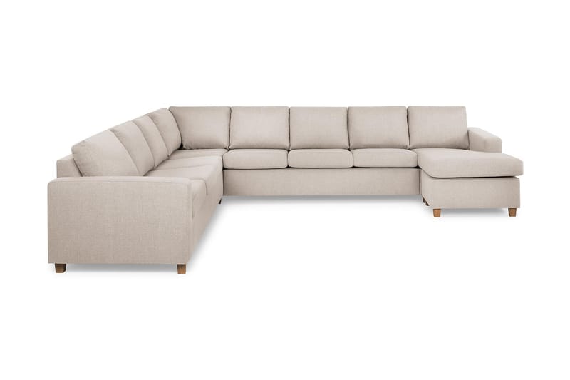 Crazy 7-istuttava Oikeakätinen U-muotoinen XX-Large Kulmasohva Divaanilla Kankaalla - Beige - Huonekalut - Sohva - Kulmasohva - Kulmadivaanisohva