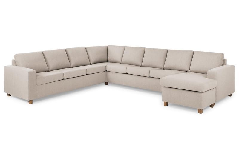 Crazy 7-istuttava Oikeakätinen U-muotoinen XX-Large Kulmasohva Divaanilla Kankaalla - Beige - Huonekalut - Sohva - Kulmasohva - Kulmadivaanisohva