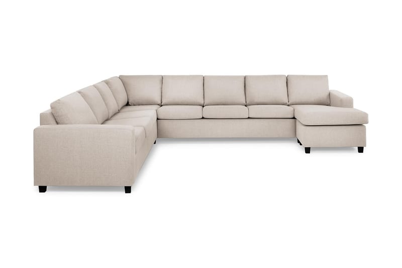 Crazy 7-istuttava Oikeakätinen U-muotoinen XX-Large Kulmasohva Divaanilla Kankaalla - Beige - Huonekalut - Sohva - Kulmasohva - Kulmadivaanisohva