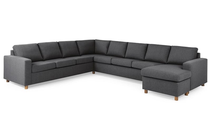 Crazy 7-istuttava Oikeakätinen U-muotoinen XX-Large Kulmasohva Divaanilla Kankaalla - Tummanharmaa - Huonekalut - Sohva - Kulmasohva - Kulmadivaanisohva