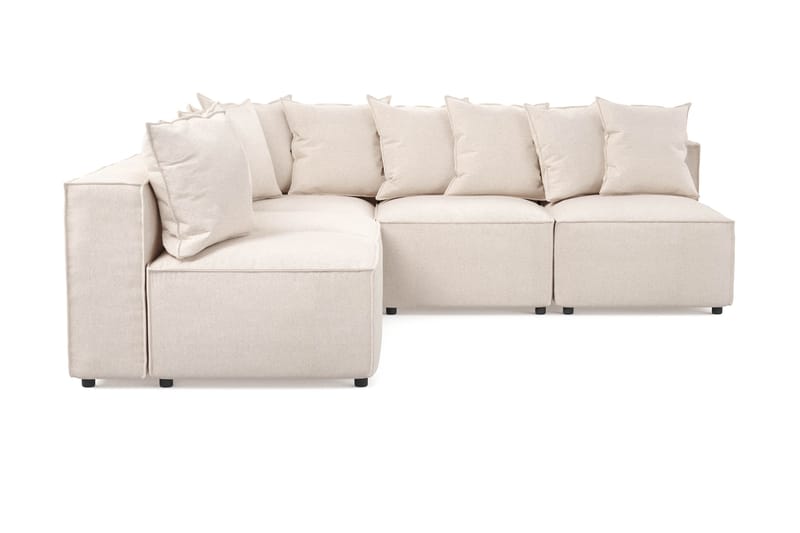 Cubo 5-istuttava L-muotoinen Syvä Modulaarikulmasohva Kankaalla - Beige - Huonekalut - Sohva - Kulmasohva