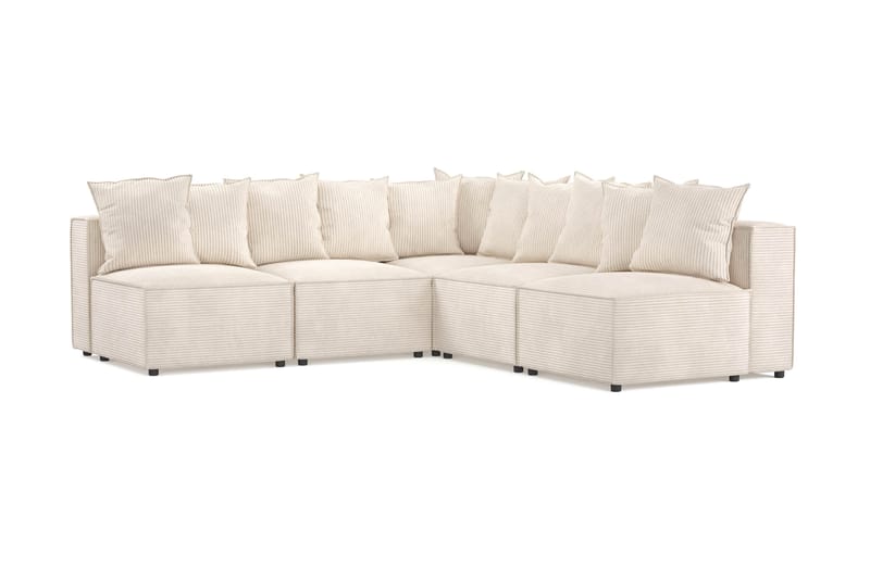 Cubo 5-istuttava L-muotoinen Syvä Modulaarikulmasohva Manchester-kankaalla - Beige - Huonekalut - Sohva - Kulmasohva