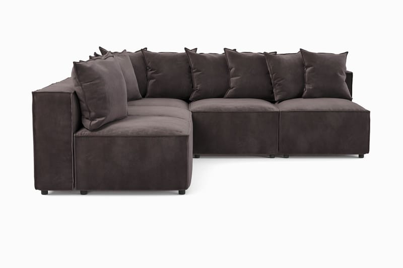 Cubo 5-istuttava L-muotoinen Syvä Modulaarikulmasohva Sametilla - Tummanharmaa - Huonekalut - Sohva - Kulmasohva