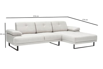 Divaanisohva 3:n ist Caboolture - Beige - Huonekalut - Sohva - Divaanisohva - 3 istuttava sohva divaanilla