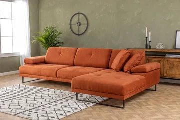 Divaanisohva 3:n ist Caboolture - Oranssi - Huonekalut - Sohva - Divaanisohva - 3 istuttava sohva divaanilla