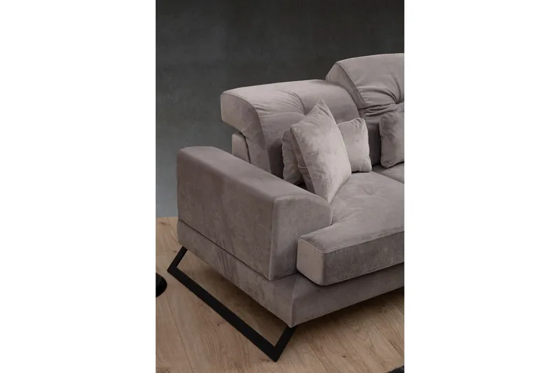 Divaanisohva 3:n ist Janavia - Harmaa - Huonekalut - Sohva - Kulmasohva - Kulmadivaanisohva