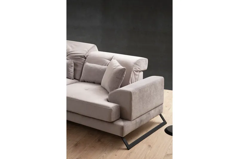 Divaanisohva 3:n ist Janavia - Harmaa - Huonekalut - Sohva - Kulmasohva - Kulmadivaanisohva