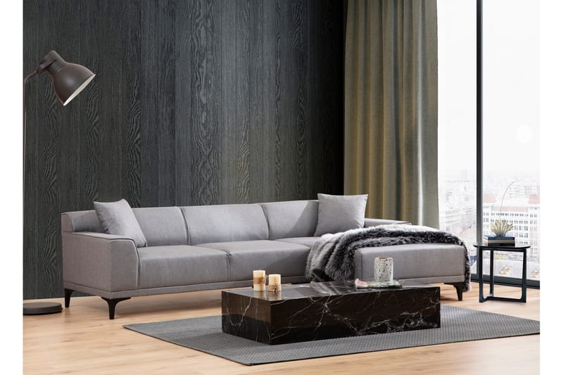 Divaanisohva 3:n ist Smithton - Harmaa - Huonekalut - Sohva - Kulmasohva - Kulmadivaanisohva