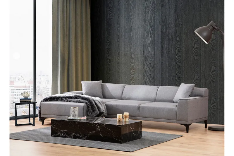 Divaanisohva 3:n ist Smithton - Harmaa - Huonekalut - Sohva - Kulmasohva - Kulmadivaanisohva