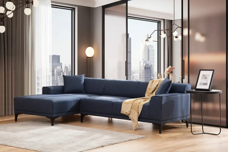 Divaanisohva 3:n ist Smithton - Sininen - Huonekalut - Sohva - Kulmasohva - Kulmadivaanisohva