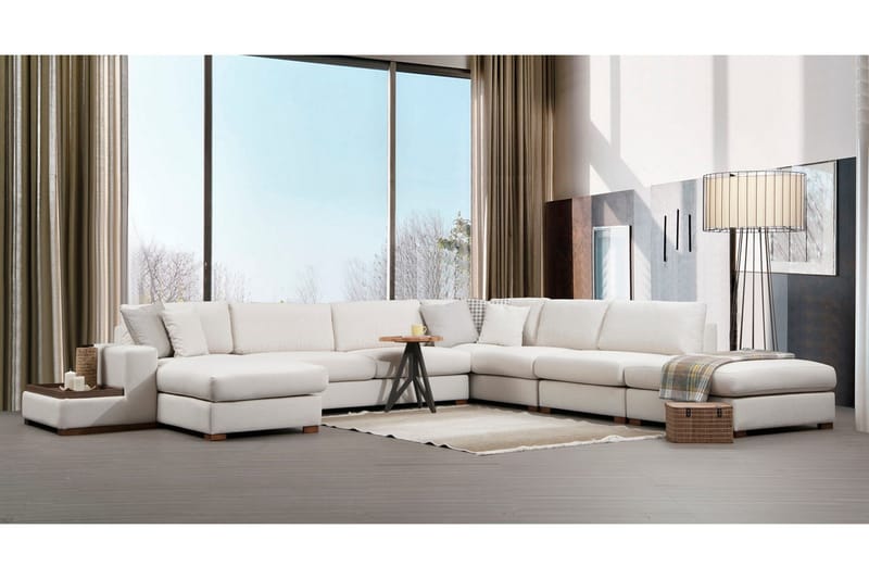 Divaanisohva Portiella - Beige - Huonekalut - Sohva - Kulmasohva - Kulmadivaanisohva
