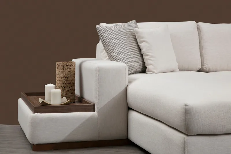 Divaanisohva Portiella - Beige - Huonekalut - Sohva - Kulmasohva - Kulmadivaanisohva
