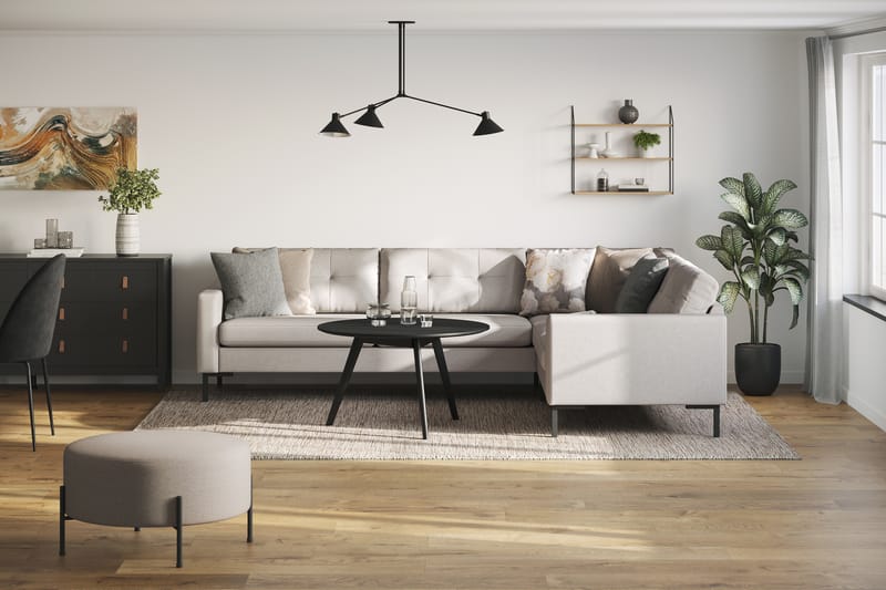 Frillestad 5-istuttava Oikeakätinen L-muotoinen Kulmasohva Kangas - Beige - Huonekalut - Sohva - Kulmasohva
