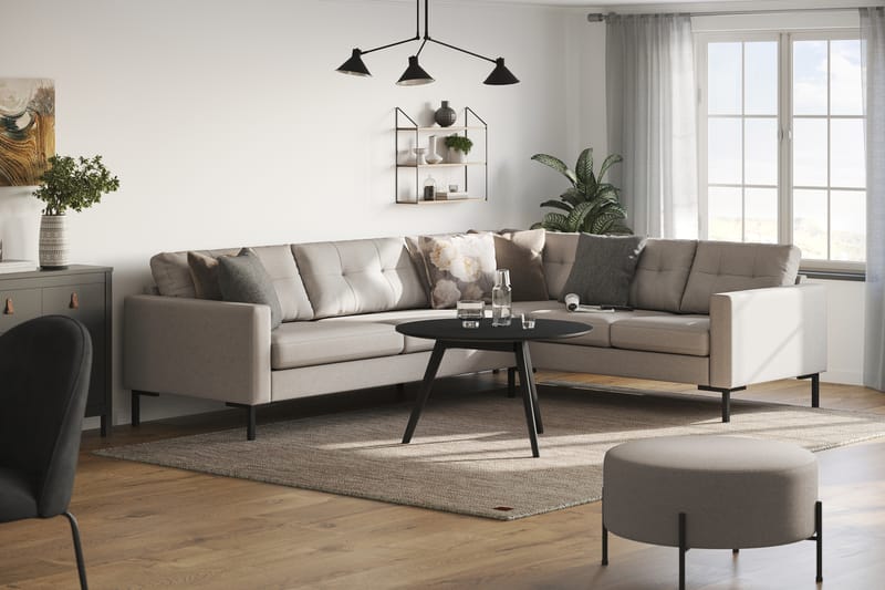Frillestad 5-istuttava Oikeakätinen L-muotoinen Kulmasohva Kangas - Beige - Huonekalut - Sohva - Kulmasohva