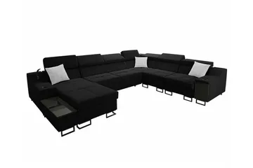 Galbally 5-sits Hörnsoffa Black - Huonekalut - Sohva - Vuodesohva - Kulmavuodesohva