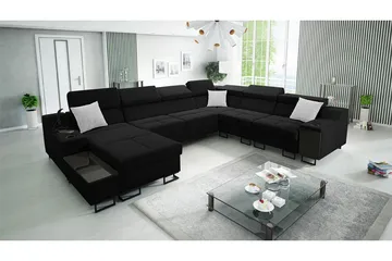 Galbally 5-sits Hörnsoffa Black - Huonekalut - Sohva - Vuodesohva - Kulmavuodesohva