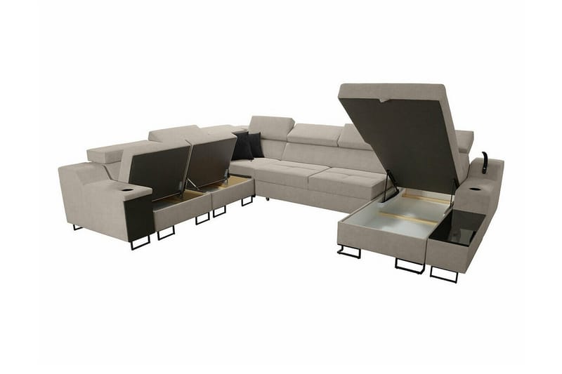 Galbally 5-sits Hörnsoffa NO_BRAND Beige - Huonekalut - Sohva - Kulmasohva