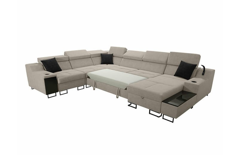 Galbally 5-sits Hörnsoffa NO_BRAND beige - Huonekalut - Sohva - Kulmasohva