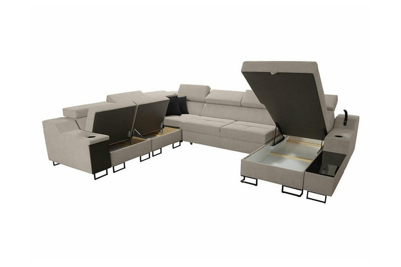 Galbally 5-sits Hörnsoffa NO_BRAND beige - Huonekalut - Sohva - Kulmasohva