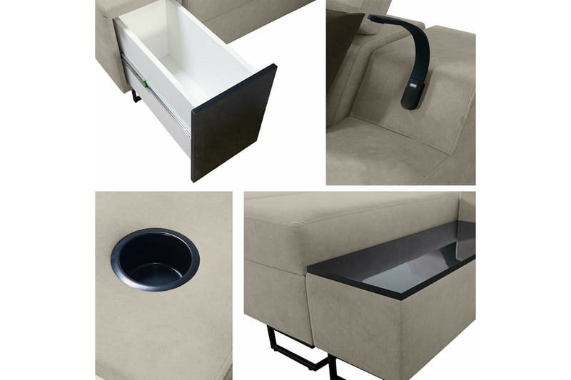 Galbally 5-sits Hörnsoffa NO_BRAND beige - Huonekalut - Sohva - Kulmasohva