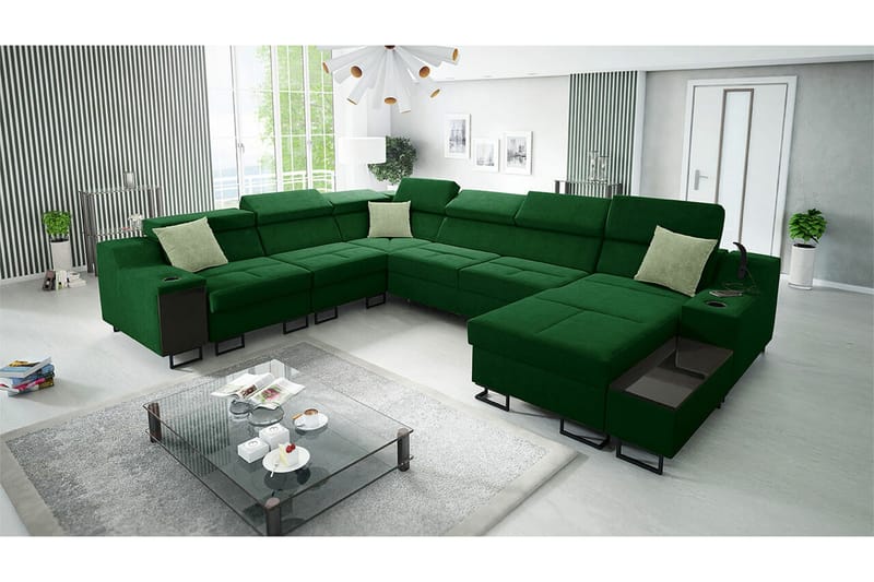 Galbally 5-sits Hörnsoffa NO_BRAND Dark green - Huonekalut - Sohva - Kulmasohva