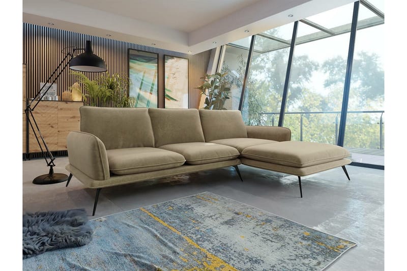 Graystone 3-sits Hörnsoffa Light Brown/Cream - Huonekalut - Sohva - Kulmasohva - Kulmadivaanisohva