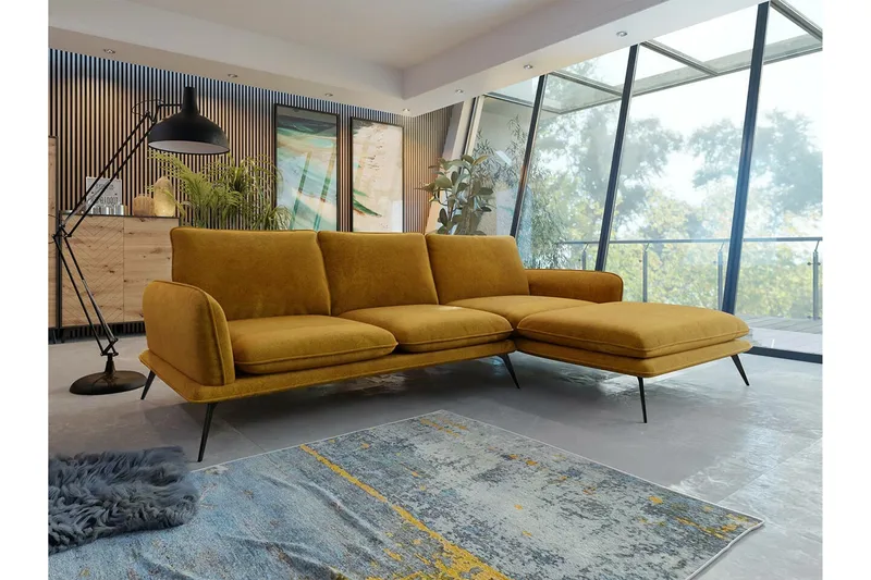 Graystone 3-sits Hörnsoffa Yellow - Huonekalut - Sohva - Kulmasohva