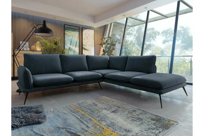 Graystone 4-sits Hörnsoffa Black - Huonekalut - Sohva - Kulmasohva