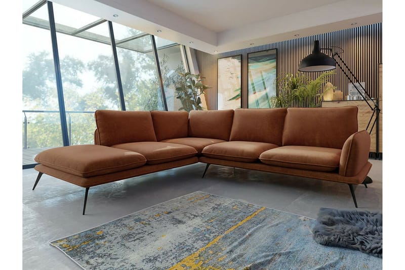 Graystone 4-sits Hörnsoffa Brown||Dark brown - Huonekalut - Sohva - Kulmasohva