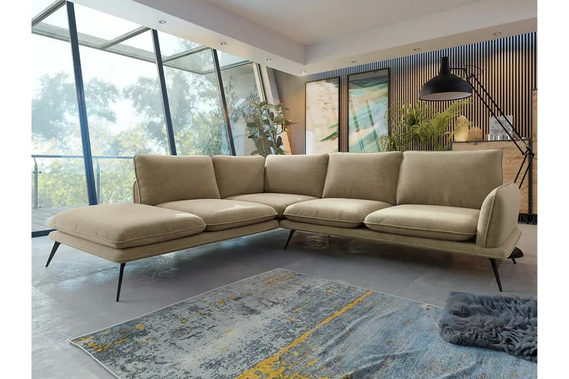 Graystone 4-sits Hörnsoffa Dark Beige/Mocca - Huonekalut - Sohva - Kulmasohva