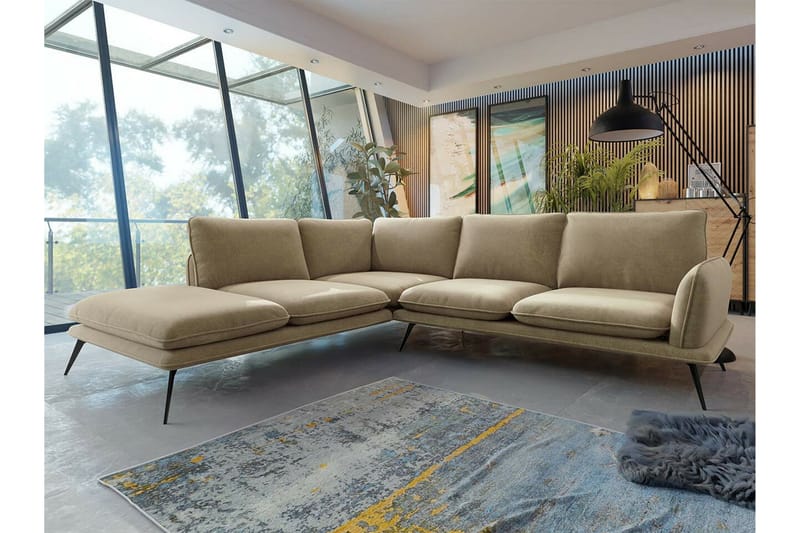 Graystone 4-sits Hörnsoffa Dark Beige/Mocca - Huonekalut - Sohva - Kulmasohva