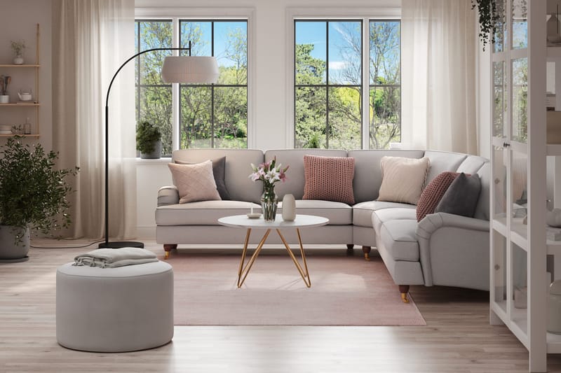 Howard Lyx 6-istuttava Oikeakätinen L-muotoinen Kulmasohva Kangas - Vaaleanharmaa - Huonekalut - Sohva - Kulmasohva - Howard-kulmasohva