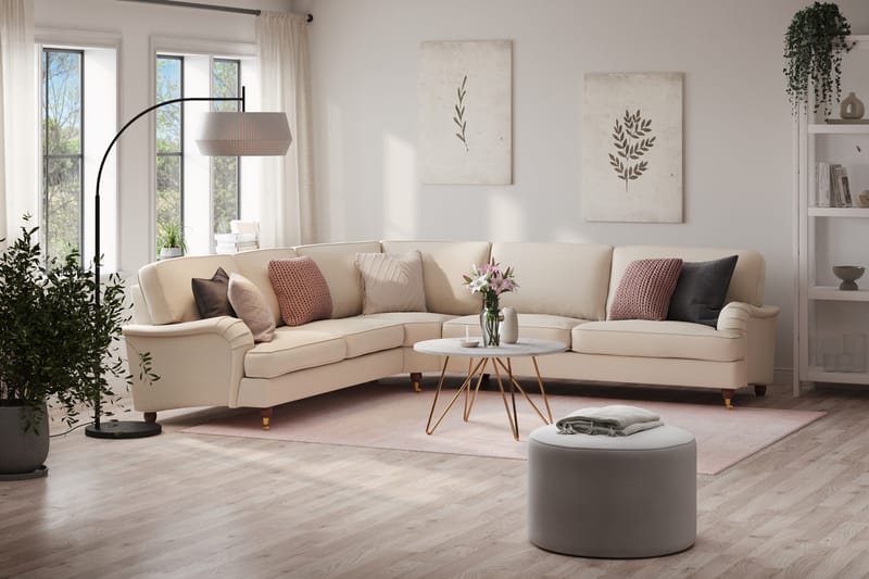 Howard Lyx 6-istuttava Oikeakätinen L-muotoinen Kulmasohva Kangas - Beige - Huonekalut - Sohva - Kulmasohva - Howard-kulmasohva