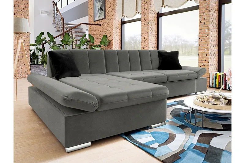 Kintore 3-sits Hörnsoffa Dark grey - Huonekalut - Sohva - Kulmasohva