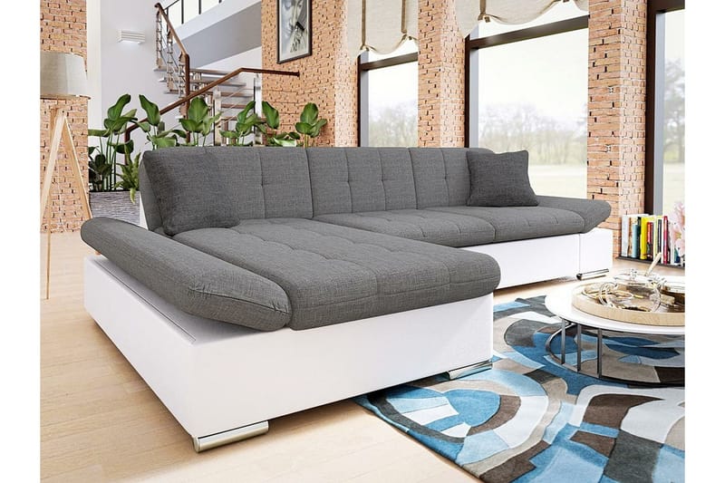 Kintore 3-sits Hörnsoffa Light Grey/White - Huonekalut - Sohva - Kulmasohva