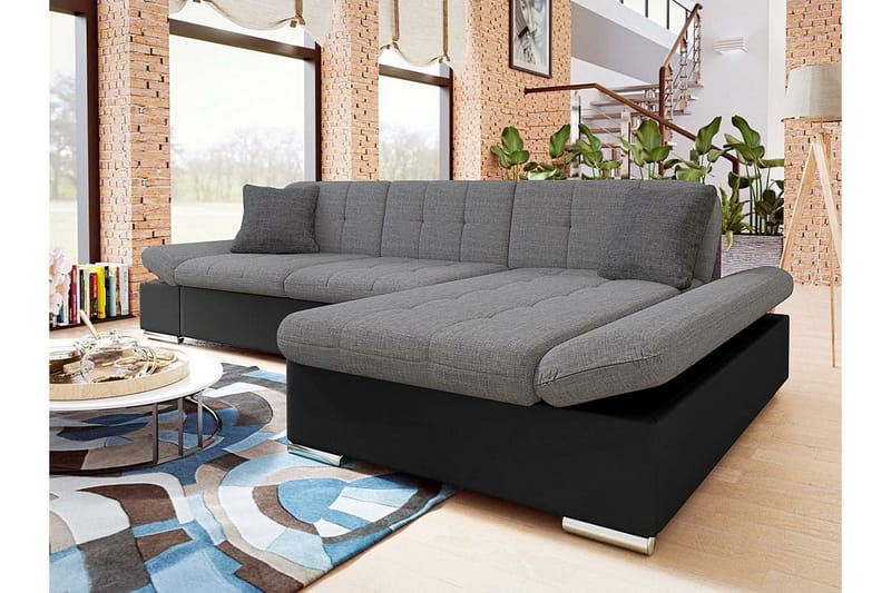 Kintore 3-sits Hörnsoffa NO_BRAND Black/Grey - Huonekalut - Sohva - Kulmasohva