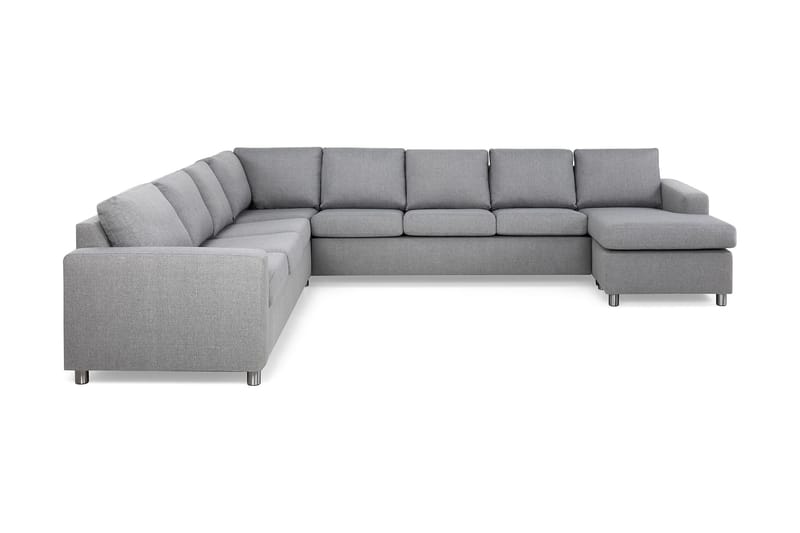 Crazy 7-istuttava Oikeakätinen U-muotoinen XX-Large Kulmasohva Divaanilla Kankaalla - Harmaa - Huonekalut - Sohva - Kulmasohva - Kulmadivaanisohva