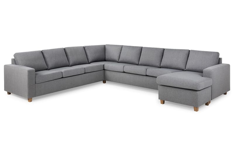 Crazy 7-istuttava Oikeakätinen U-muotoinen XX-Large Kulmasohva Divaanilla Kankaalla - Harmaa - Huonekalut - Sohva - Kulmasohva - Kulmadivaanisohva