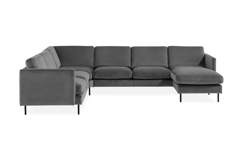 Kulmasohva Elion divaanilla Oikea Sametti, Vaaleanharmaa