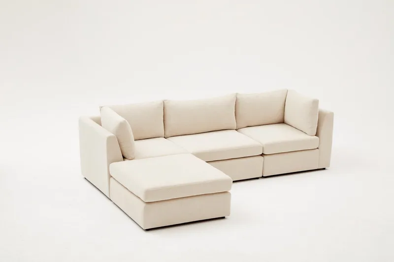 Kulmasohva Bulmaca 3:n ist - Beige - Huonekalut - Sohva - Divaanisohva - 4 istuttava sohva divaanilla