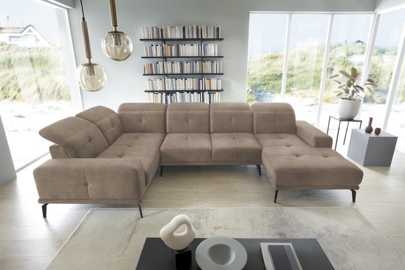 Kulmasohva divaanilla Hagami - Beige - Huonekalut - Sohva - Kulmasohva - Kulmadivaanisohva