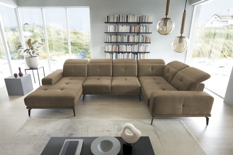 Kulmasohva divaanilla Hagami - Beige - Huonekalut - Sohva - Kulmasohva - Kulmadivaanisohva