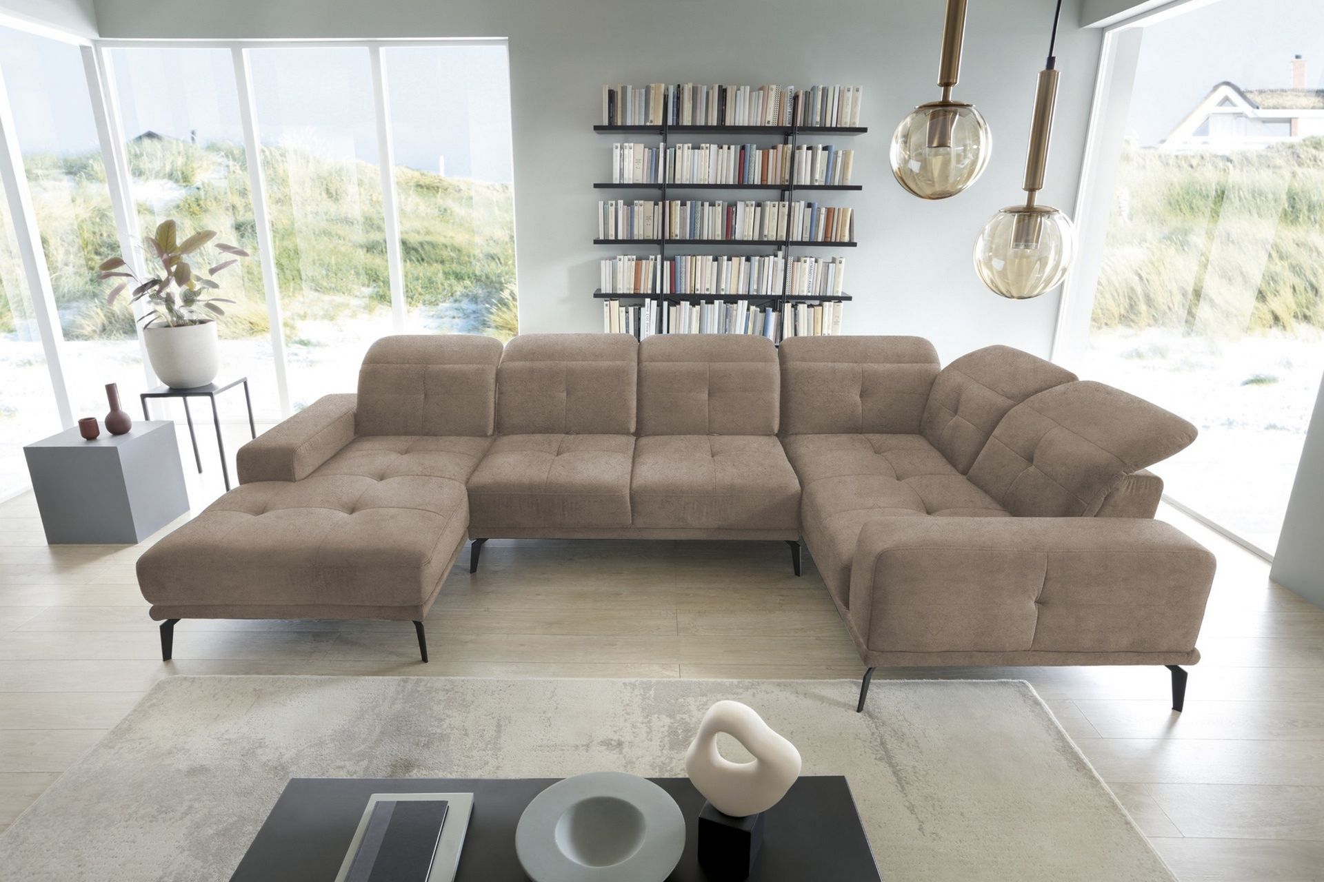 Kulmasohva divaanilla Hagami - Beige - Huonekalut - Sohva - Kulmasohva - Kulmadivaanisohva