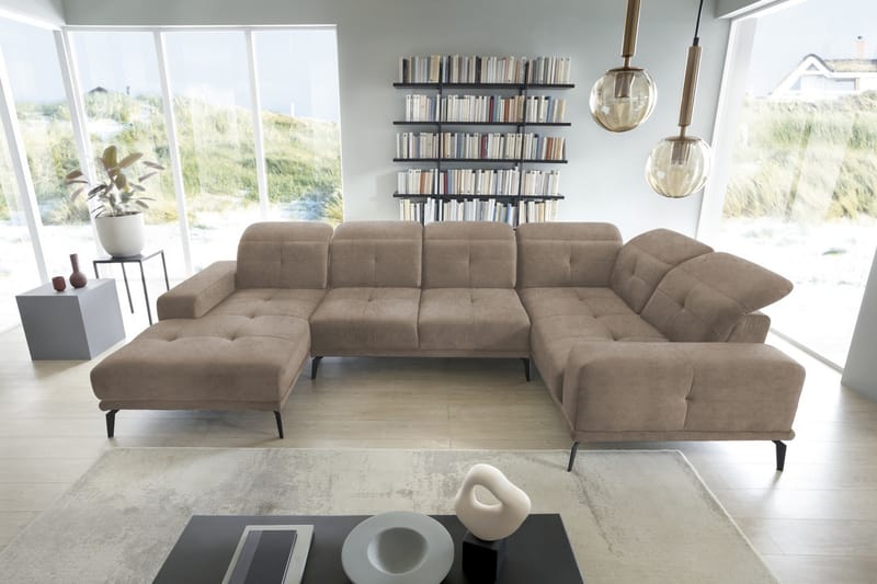 Kulmasohva divaanilla Hagami - Beige - Huonekalut - Sohva - Kulmasohva - Kulmadivaanisohva