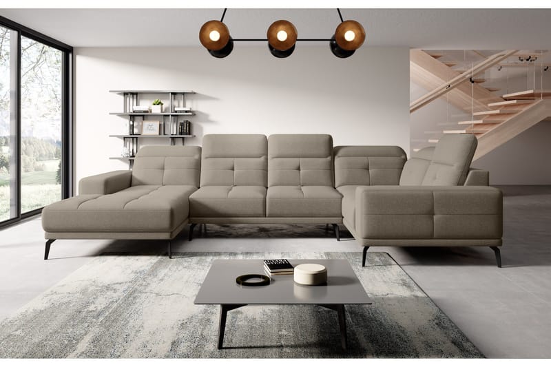 Kulmasohva divaanilla Hagami - Beige - Huonekalut - Sohva - Kulmasohva - Kulmadivaanisohva